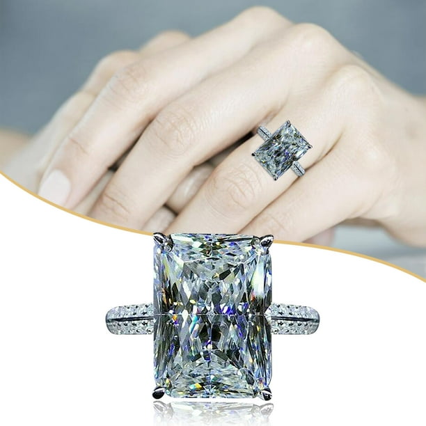 Details about / Gorgeous Princess Aquamarine Ring Women Wedding Engagement Jewelry Gift